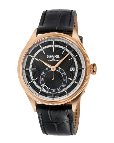 Gevril Empire Automatic Black Dial Mens Watch 48103 In Black / Gold Tone / Rose / Rose Gold Tone