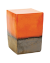 Seasonal Living Two Glaze Square Cube Set Of Two In Orange