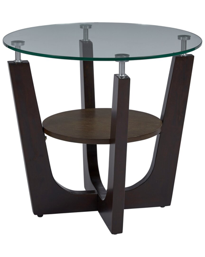 Progressive Furniture Four-points Round Glass Top End Table