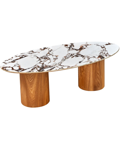 Tov Furniture Tamara Ceramic Oval Coffee Table In Multi