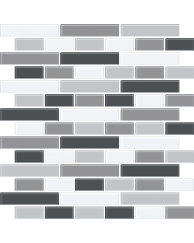 Inhome Smoked Glass Peel & Stick Backsplash Tiles Set Of 2 In Black