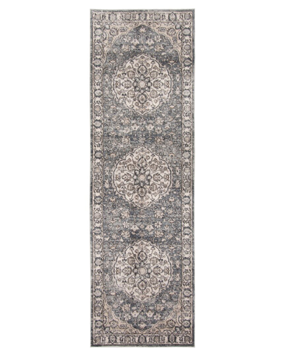 Ecarpet Oregon Tabriz Vintage Medallion Rug In Grey