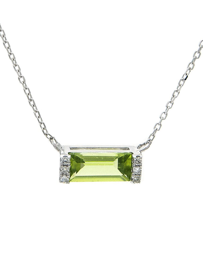 Diamond Select Cuts Silver 0.60 Ct. Tw. Diamond & Peridot Necklace