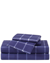 Truly Soft Tattersall Navy White Sheet Set In Navy
