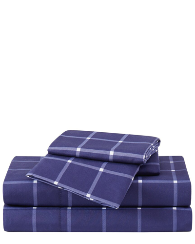 Truly Soft Tattersall Navy White Sheet Set