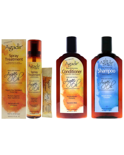 Agadir Argan Oil Daily Volumizing Shampoo & Moisturizing Conditioner With Spray Treatment Set