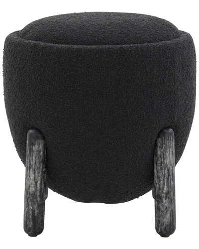 Safavieh Couture Clarabella Upholstered Ottoman In Black