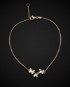 Italian Gold Two-tone Triple Butterfly Adjustable Anklet