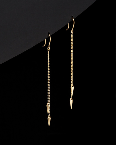 Italian Gold 14k  Double Triangle Drop Earrings
