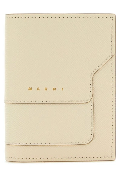 Marni Woman Ivory Leather Wallet In White