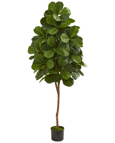 Nearly Natural 6' Fiddle Leaf Fig Artificial Tree In Green