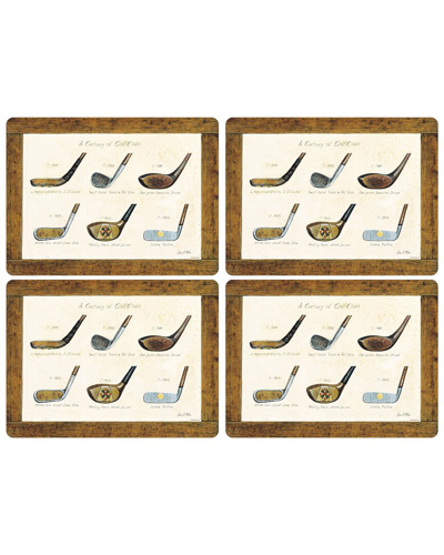 Pimpernel A History Of Golf Set Of 4 Placemats In Brown