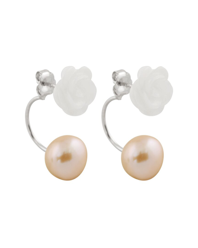 Splendid Pearls Silver 8-9mm Pearl Earrings