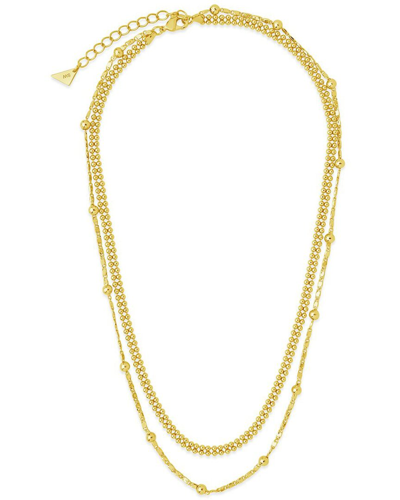 Sterling Forever Layered Beaded Chain Necklace In Gold