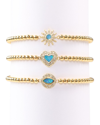 Eye Candy La Luxe Titanium Cz Beaded Stretch Bracelet Set