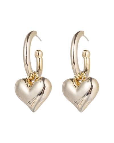 Eye Candy La Luxe Collection 24k Plated Cz Cindy Mini Heart Earrings