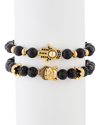 EYE CANDY LA EYE CANDY LA LUXE COLLECTION LAVA BEAD ETHAN STRETCH BRACELET