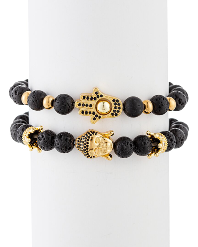 Eye Candy La Luxe Collection Lava Bead Ethan Stretch Bracelet