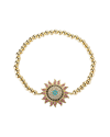 Eye Candy La Luxe Collection 18k Plated Cz Beaded Stretch Bracelet