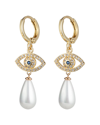 EYE CANDY LA EYE CANDY LA LUXE COLLECTION 18K PLATED CZ DOUBLE EVIL EYE EARRINGS