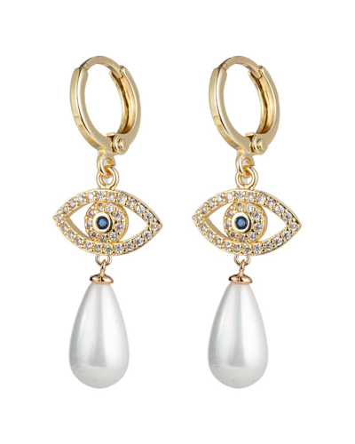 Eye Candy La Luxe Collection 18k Plated Cz Double Evil Eye Earrings