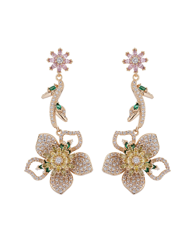 Eye Candy La Luxe Collection 18k Plated Cz Drop Earrings