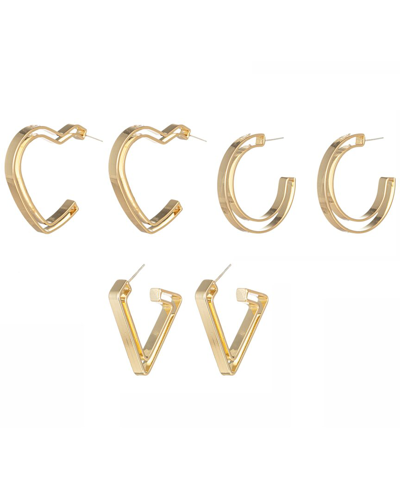 Eye Candy La Luxe Collection 24k Plated Cz Dina 3pc Earrings Set