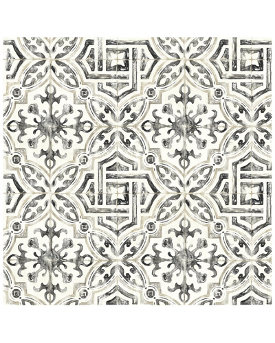 Brewster Sonoma Charcoal Spanish Tile Wallpaper