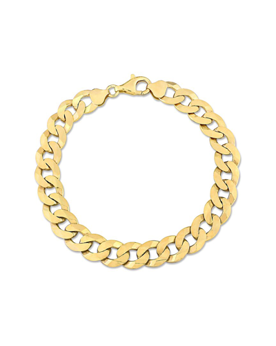 Italian Silver 18k Over  Curb Link Chain Bracelet