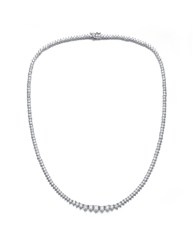 Genevive Silver Cz Graduated Tennis Necklace