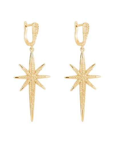 Eye Candy La Cz North Star Drop Earrings In Gold