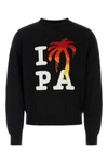 Palm Angels I Love Pa Wool Blend Sweater In Black