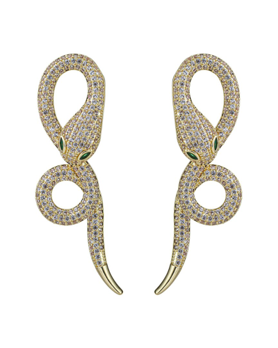 Eye Candy La Luxe Collection 18k Plated Cz Snake Dangle Earrings