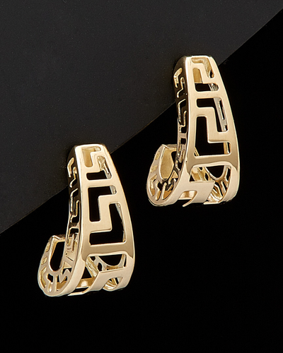 Italian Gold Greek Key Hoops