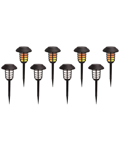 Bell + Howell Solar Powered Pathway Lights - 8 Pack/2 Modes In Black