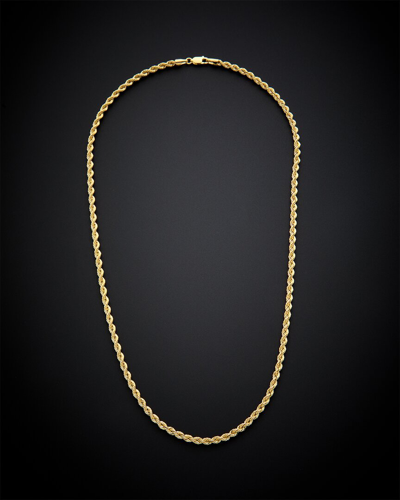 Italian Gold 14k  Hollow Rope Chain Necklace