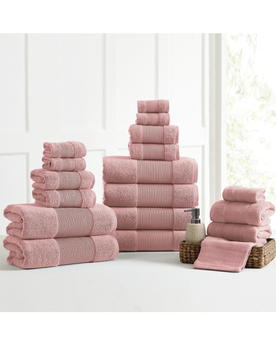 Modern Threads Air Cloud 18pc Towel Set In Pink