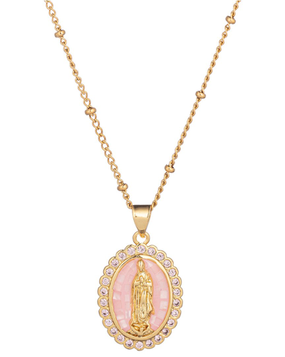 Eye Candy La The Luxe Collection Titanium Cz Virgin Mary Pendant Necklace
