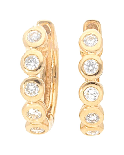 Nephora 14k Diamond Huggie Hoops In Gold