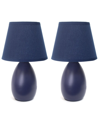Lalia Home Laila Home Mini Egg Oval Ceramic Table Lamp In Blue