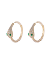 Eye Candy La Luxe Collection 18k Plated Cz Green Mamba Earrings