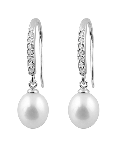 Splendid Pearls Silver 7-8mm Freshwater Pearl Earrings