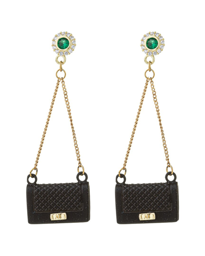 Eye Candy La Luxe Collection Cz Ella Statement Earrings In Black