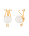 MASAKO PEARLS MASAKO PEARLS 14K 0.06 CT. TW. DIAMOND & 7-7.5MM AKOYA PEARL EARRINGS