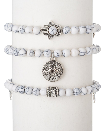 Eye Candy La Howlite Howlite 3pc Set Bracelet Set