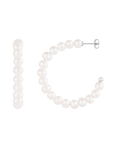 Splendid Pearls Silver 4.5-6.5mm Pearl Earrings