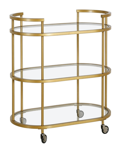 Abraham + Ivy Leif Brass Bar Cart In Gold