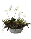 Nearly Natural Orchid And Succulent Garden W/ Driftwood And Decorative Vase