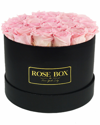 ROSE BOX NYC ROSE BOX NYC MEDIUM BLACK BOX WITH LIGHT PINK ROSES