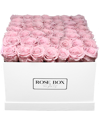 Rose Box Nyc Large White Square Box With Light Pink Roses